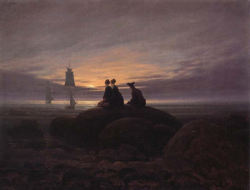 Caspar David Friedrich Moonsise over the Sea